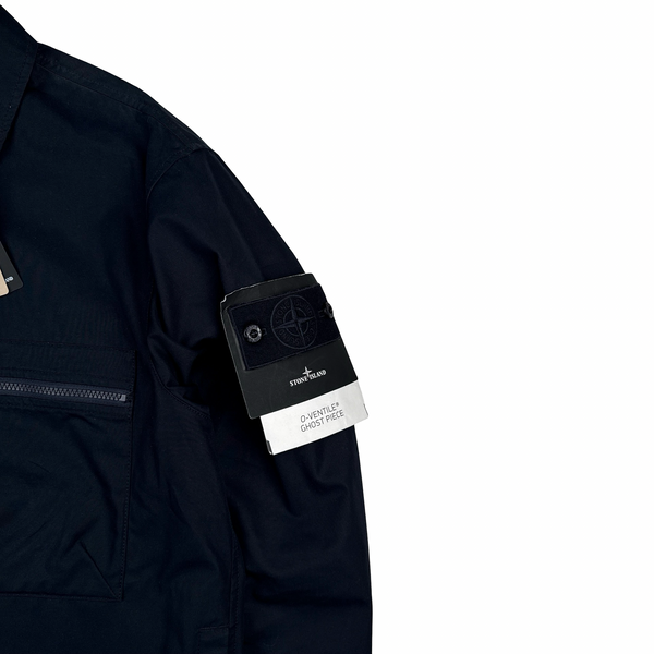 Stone Island 2024 Navy O-Ventile Ghost Piece Overshirt - Large
