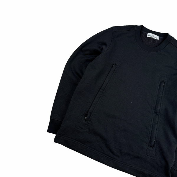 Stone Island 2020 Black Cotton Crewneck Sweatshirt - Small