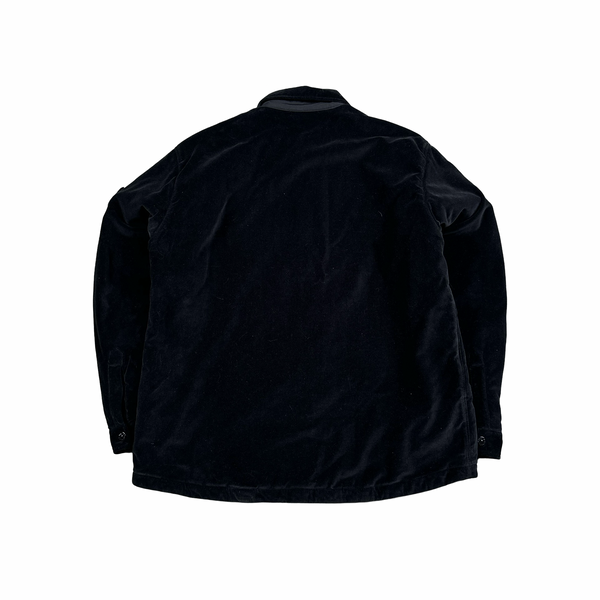 Stone Island 2023 Black Cotton Velvet Buttoned Overshirt - Large