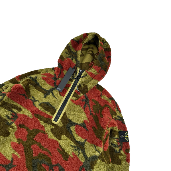 Stone Island 2022 Heritage Camo Teddy Fleece Pullover Hoodie  - Medium, Large, XL