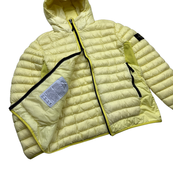 Stone Island 2017 Yellow Micro Yarn Hooded Puffer Jacket - XXL