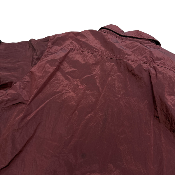 Stone Island 2017 Maroon Nylon Metal Shimmer Overshirt - Large