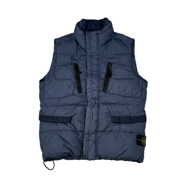 Stone Island 2016 Blue Garment Dyed Micro Yarn Down Gilet - Medium