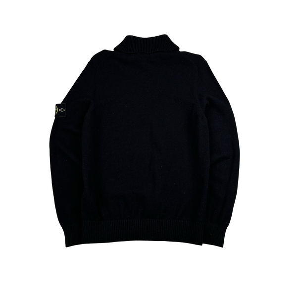 Stone Island 2015 Black Turtle Neck Knit Jumper - Small