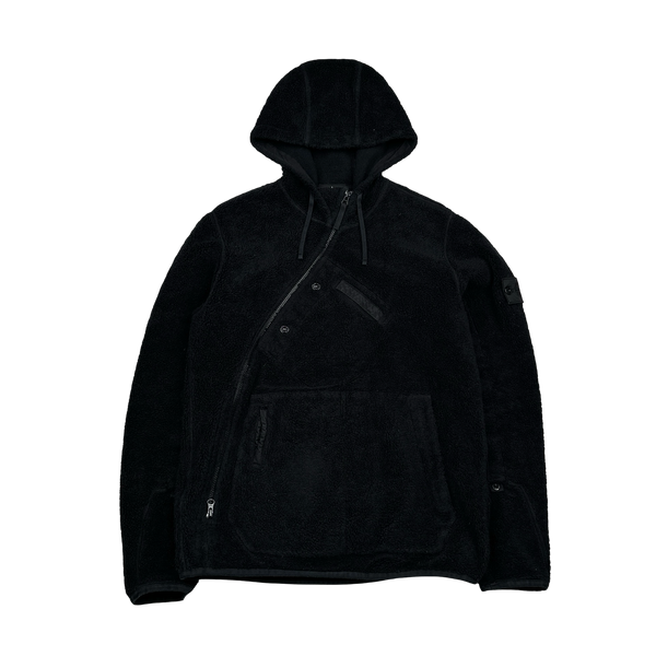 Stone Island 2017 Black Teddy Fleece Shadow Project Hoodie - Large