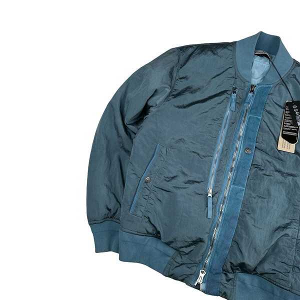 Stone Island 2025 Blue Nylon Metal Zipped Jacket - Small
