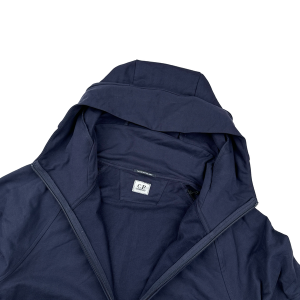 CP Company Navy Pertex Metropolis Zip Up Hoodie - Large