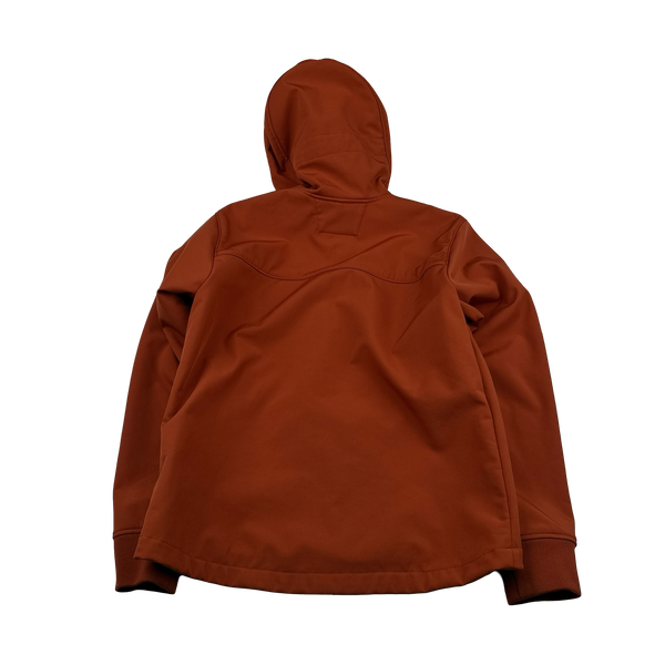 CP Company Burnt Orange Fleece Lined Goggle Soft Shell Jacket - Large