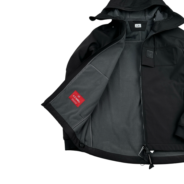 CP Company Black Soft Shell Metropolis Hooded Jacket - XL