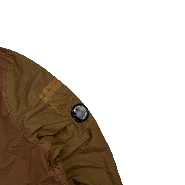 CP Company Brown Colour Block Taylon P Nylon Overshirt - XL