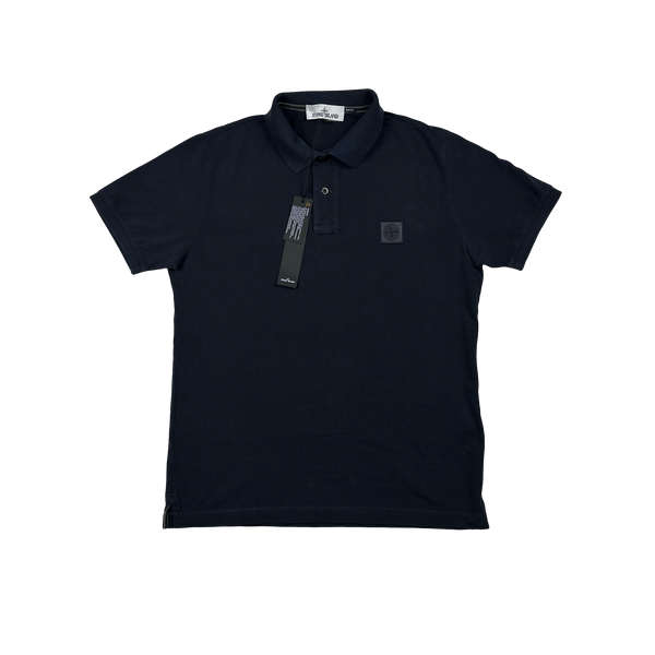 Stone Island 2022 Navy Cotton Polo Shirt - Medium