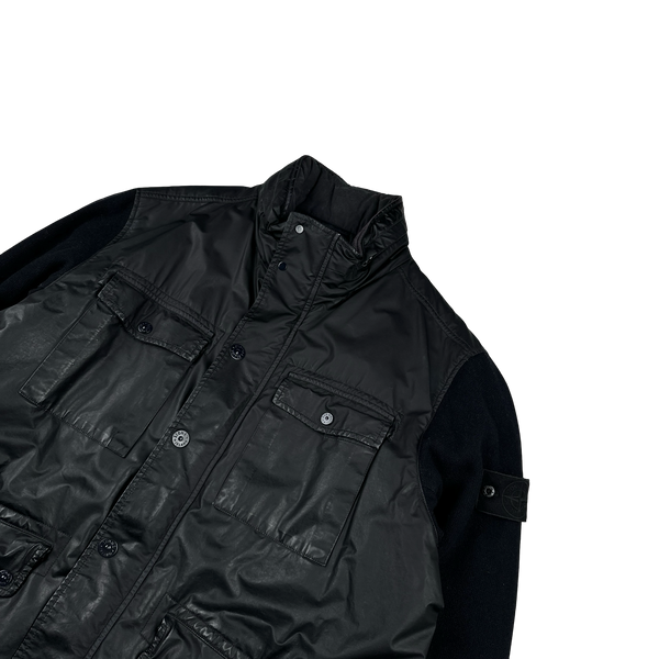 Stone Island 2013 Navy Ghost Piece Panno Tinto Capo Piu Mussola Gommata Jacket - 3XL