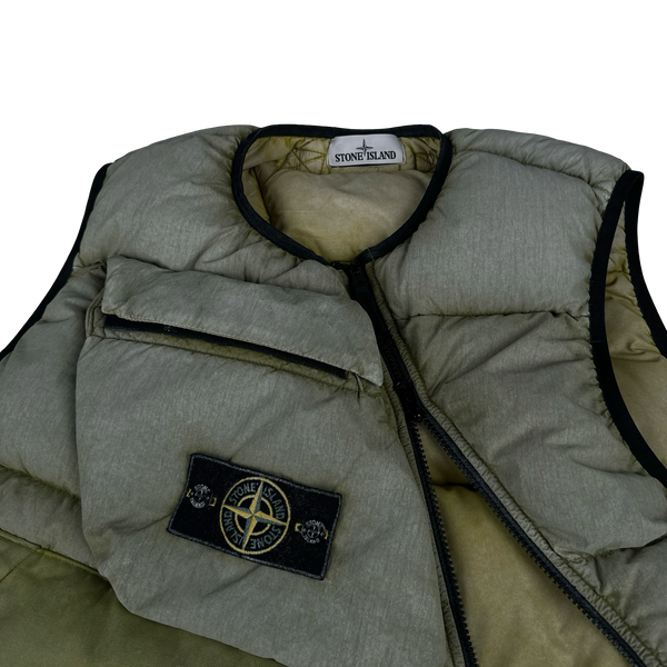 Stone Island 2017 Tela Nylon Down Filled Centre Badge Frost Puffer Gilet - Medium