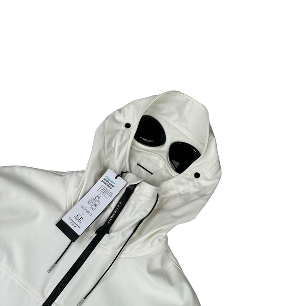CP Company White Soft Shell Goggle Jacket - XS