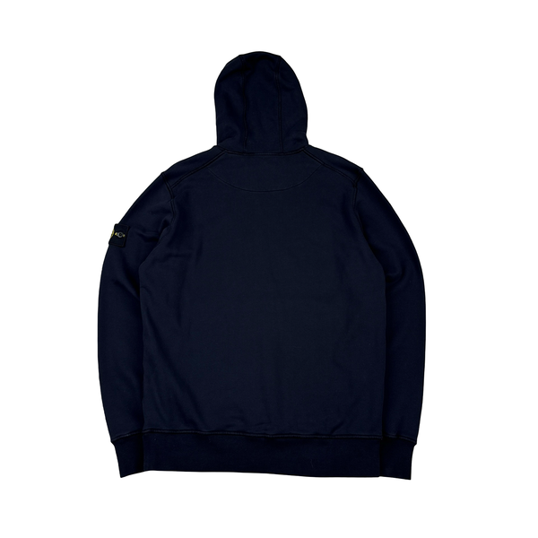 Stone Island 2020 Navy Cotton Pullover Hoodie - Medium