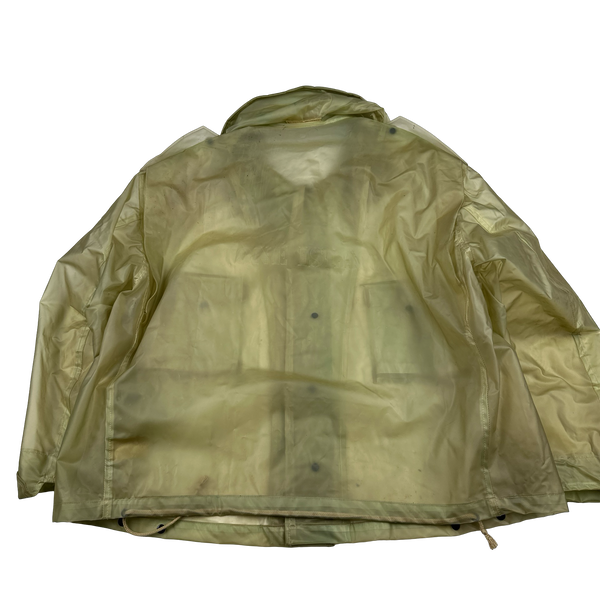 Stone Island 1980s PVC Archive Spellout Back Collared Jacket - 3XL