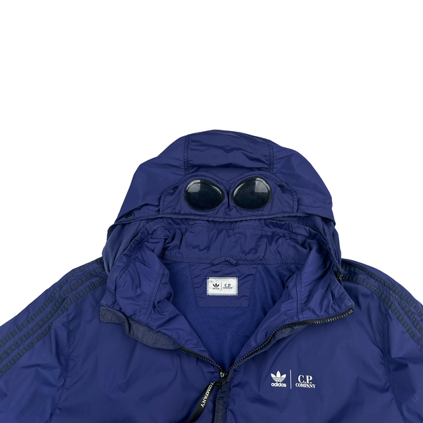 CP Company x Adidas Blue Nycra Goggle Jacket - Large