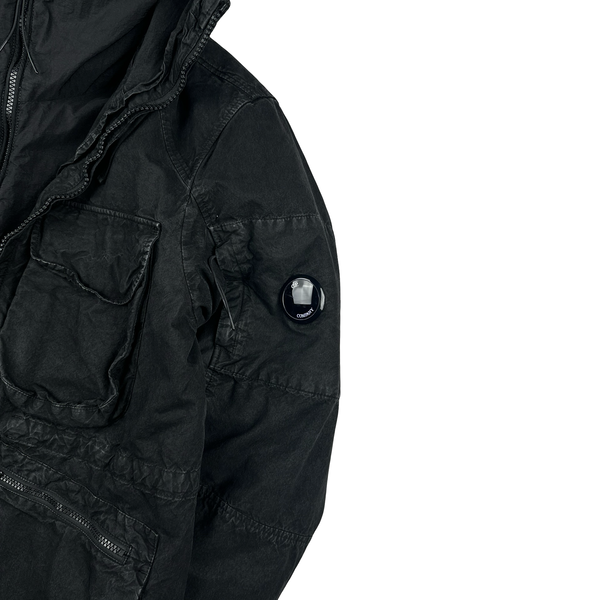 CP Company Black Ba-Tic Waxed Removable Liner Multi Pocket Jacket - XS