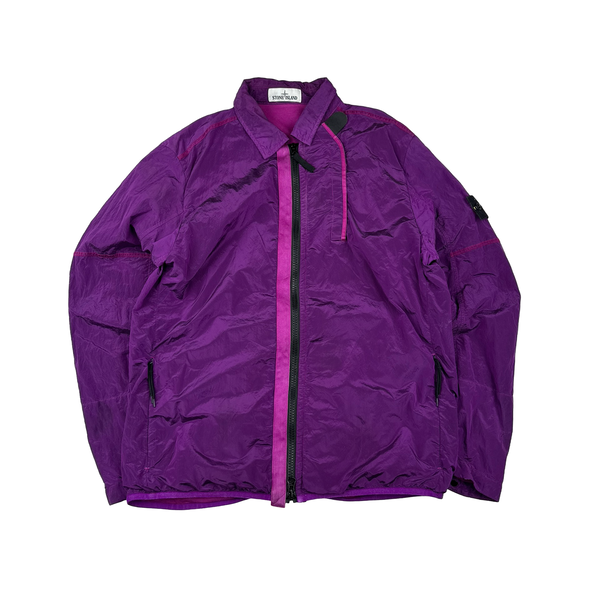 Stone Island 2018 Purple Shimmer Nylon Metal Overshirt - Large