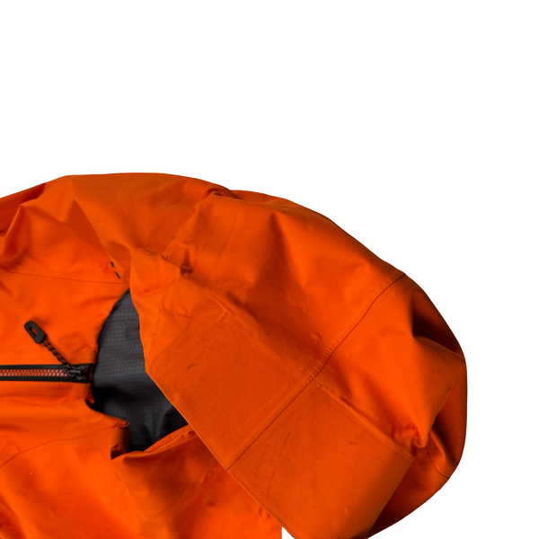 North Face Orange Gore Tex Colour Block Hooded Jacket - Small