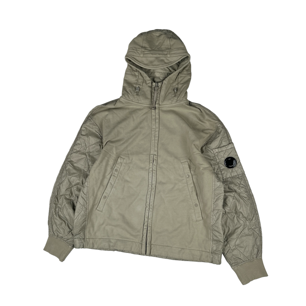 CP Company Beige Quilted Lens Viewer Zip Up Jacket - XL