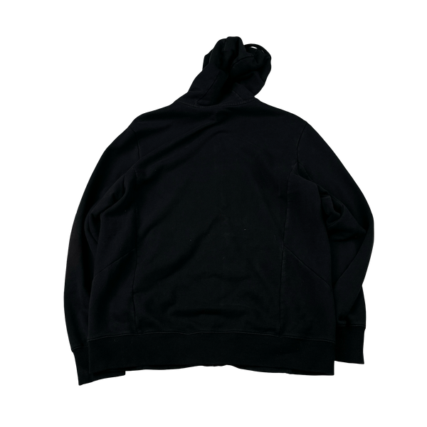 CP Company Black Spellout Pullover Goggle Hoodie - XL