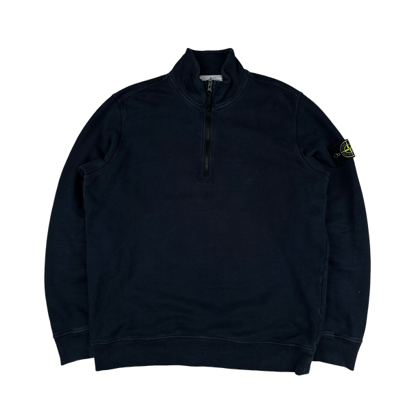 Stone Island 2023 Navy Quarter Zip Jumper - Large
