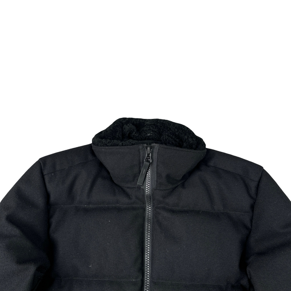 Stone Island 2021 Black Shearling Neck SW 3L Down Filled Ghost Puffer - Small