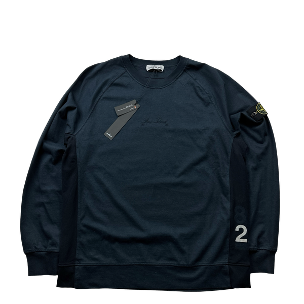 Stone Island 2022 Navy 82/22 40th Anniversary Jumper Short Set - Large
