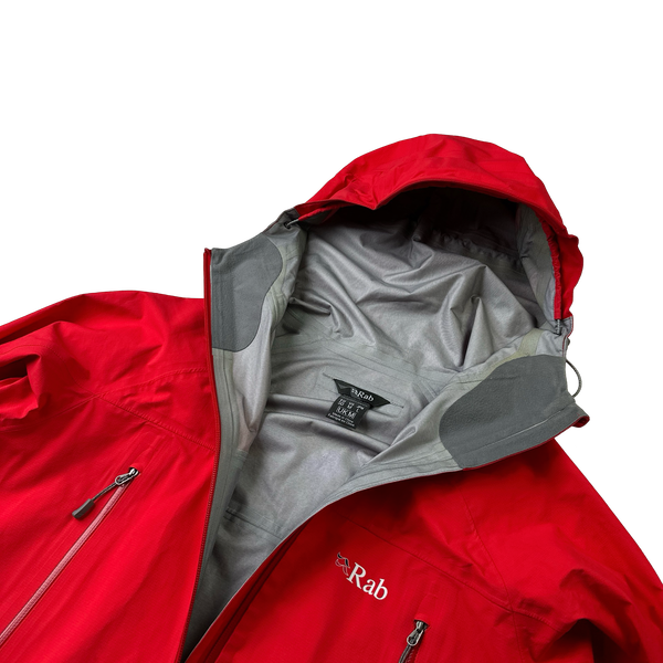 RAB Red Waterproof Zipped Windbreaker Waterproof Jacket - Medium