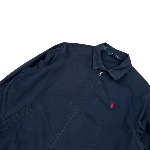 Ralph Lauren Navy Harrington Zipped Jacket - XL