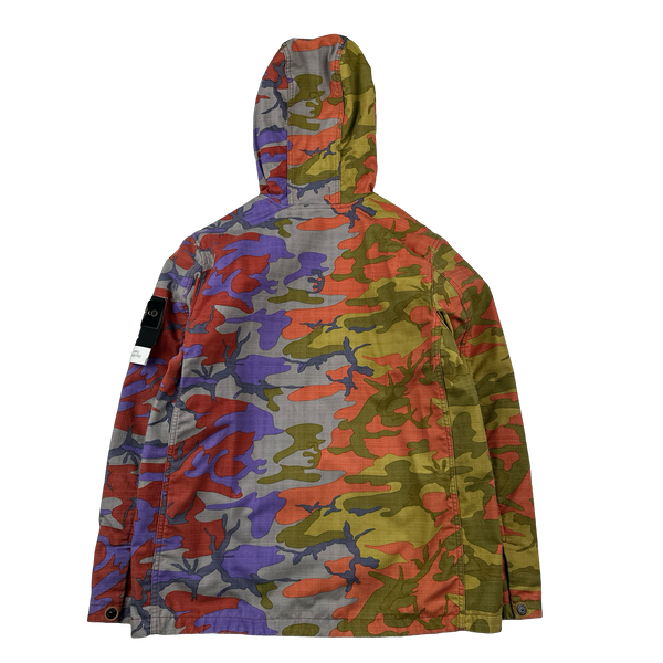 Stone Island 2022 Heritage Camo Ripstop Nylon Watro Hooded Jacket - Large