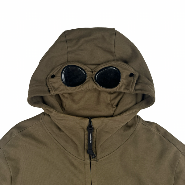 CP Company Khaki Cotton Goggle Hoodie - XXL