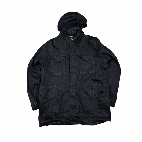 Stone Island 2005 Navy Shoulder Badge Lino Flax Dutch Rope Jacket - 3XL