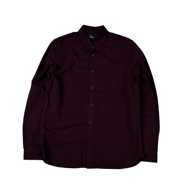 Fred Perry Burgundy Buttoned Shirt - Large