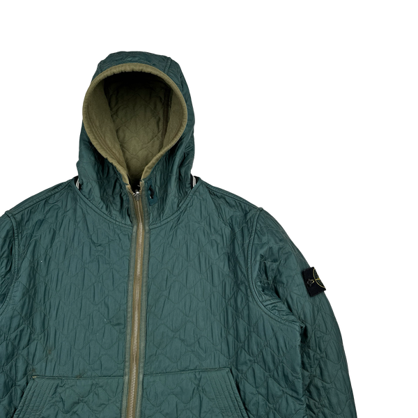 Stone Island 2010 Green Reversible Nylon/Cotton Hooded Jacket - XL