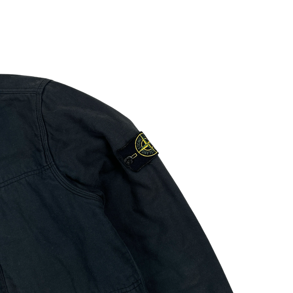 Stone Island 2012 Black Cotton Quilted Buttoned Overshirt - XL