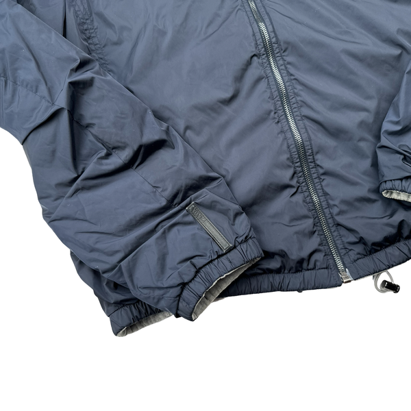 Prada Black Tab Navy Nylon/Grey Fleece Reversible Jacket - 3XL