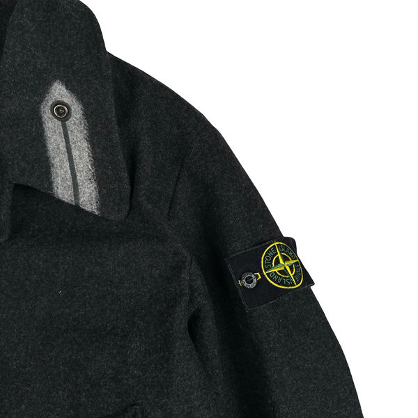 Stone Island 2000 Grey Vintage Wool Blazer Duffle Coat  - Large