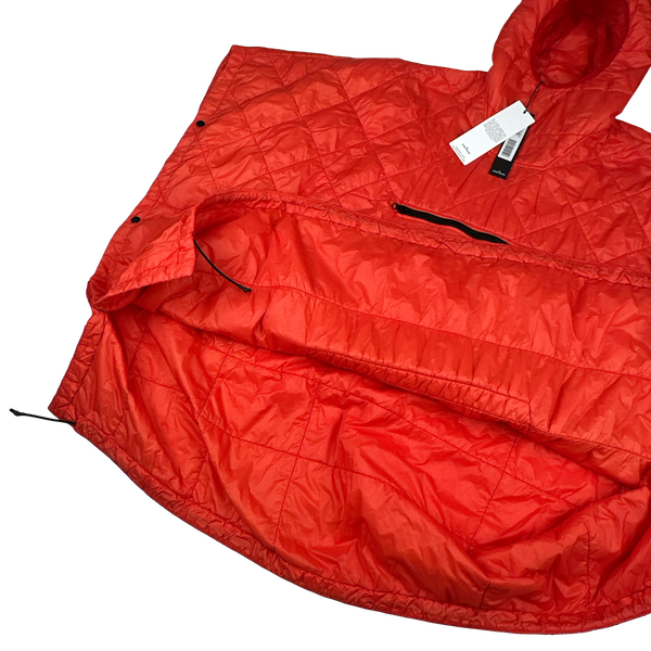 Stone Island 2019 Orange Garment Dyed Quilted Micro Yarn Poncho Pullover Jacket - Medium