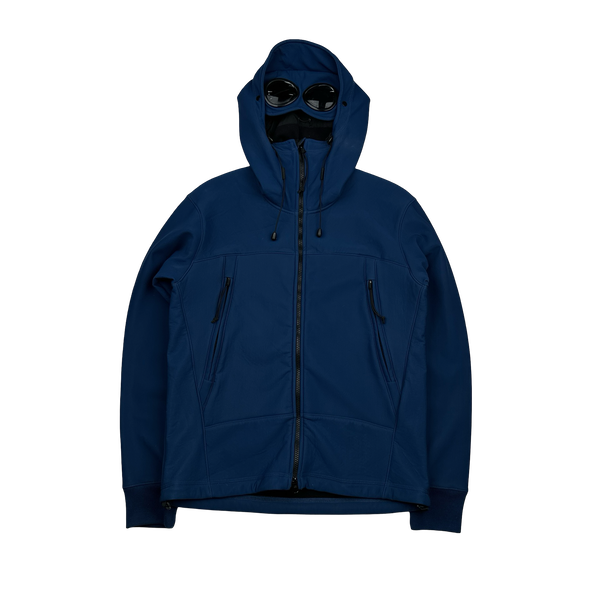 CP Company Blue Soft Shell Goggle Jacket - Large