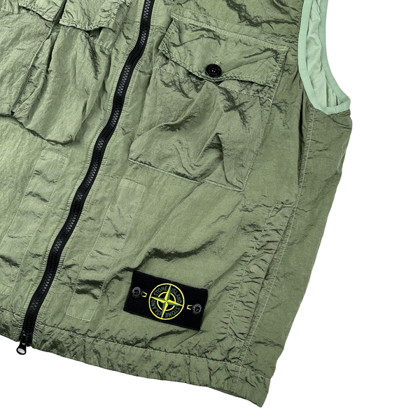 Stone Island 2023 Green Nylon Metal Econyl Regenerated Nylon Gilet - XL