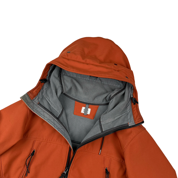 CP Company Burnt Orange Fleece Lined Goggle Soft Shell Jacket - Medium