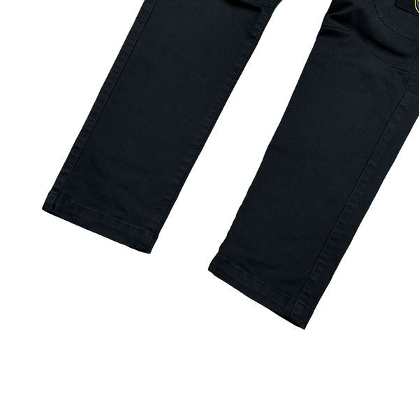 Stone Island 2020 Black Cotton Twill Cargo Trousers - Small