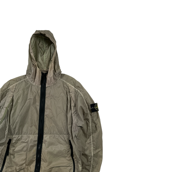 Stone Island 2019 Khaki Lamy Flock Hooded Jacket - Medium