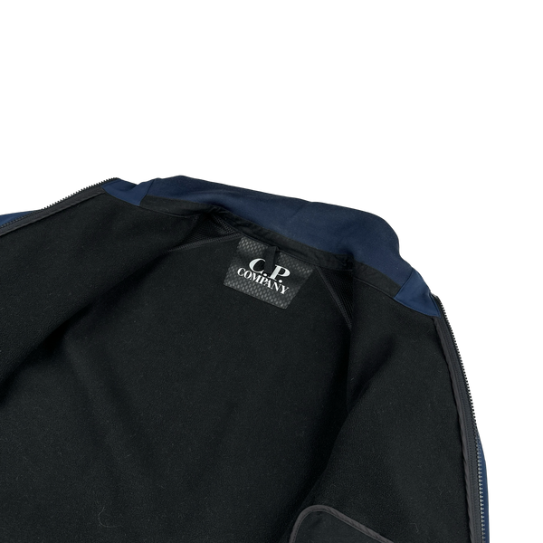 CP Company Blue Fleece Lined Lens Viewer Bomber - Large