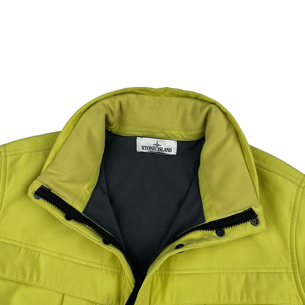 Stone Island Yellow Fleece Lined Soft Shell Jacket - Large