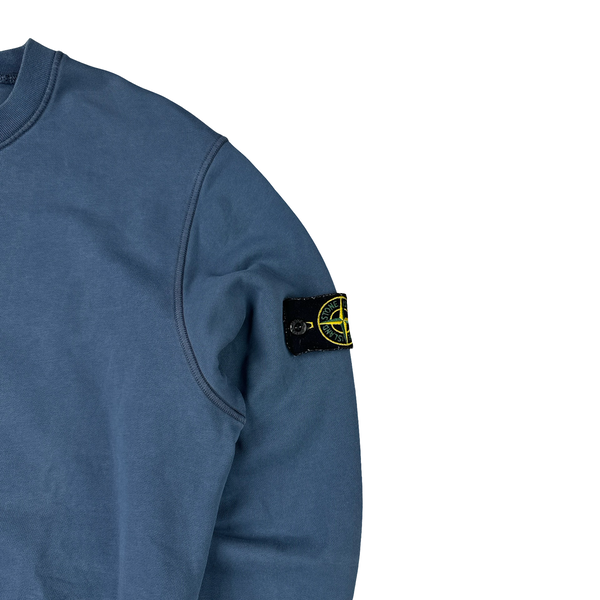 Stone Island 2024 Blue Cotton Crewneck Jumper - Large