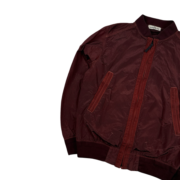 Stone Island 2013 Red Nylon Metal Bomber Jacket - Large