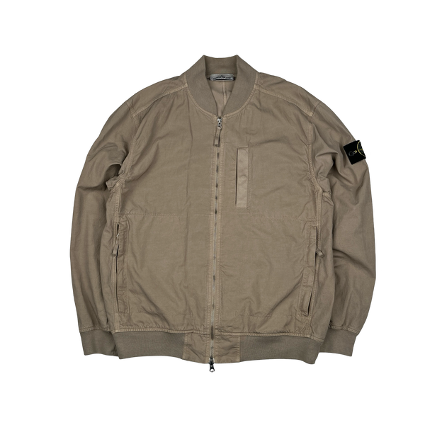 Stone Island 2023 Brown Cupro Cotton Twill-TC Bomber Jacket